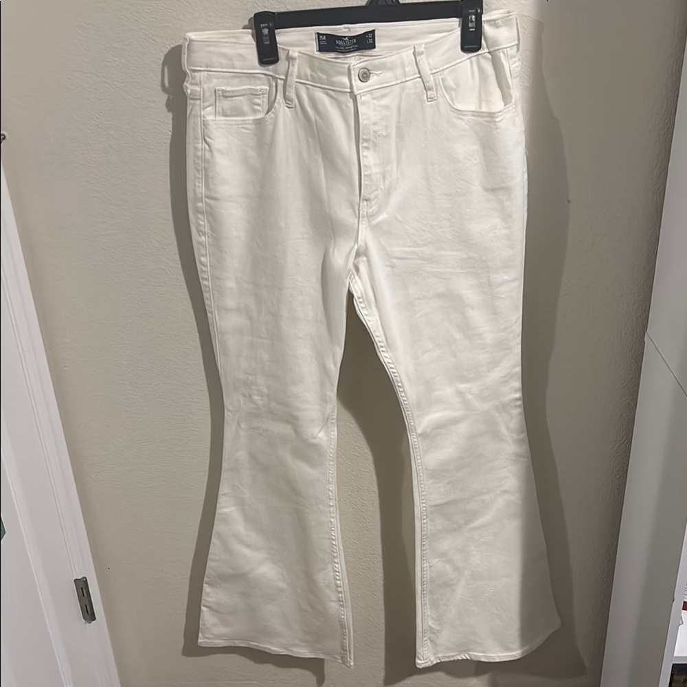 Hollister White Flared Jeans